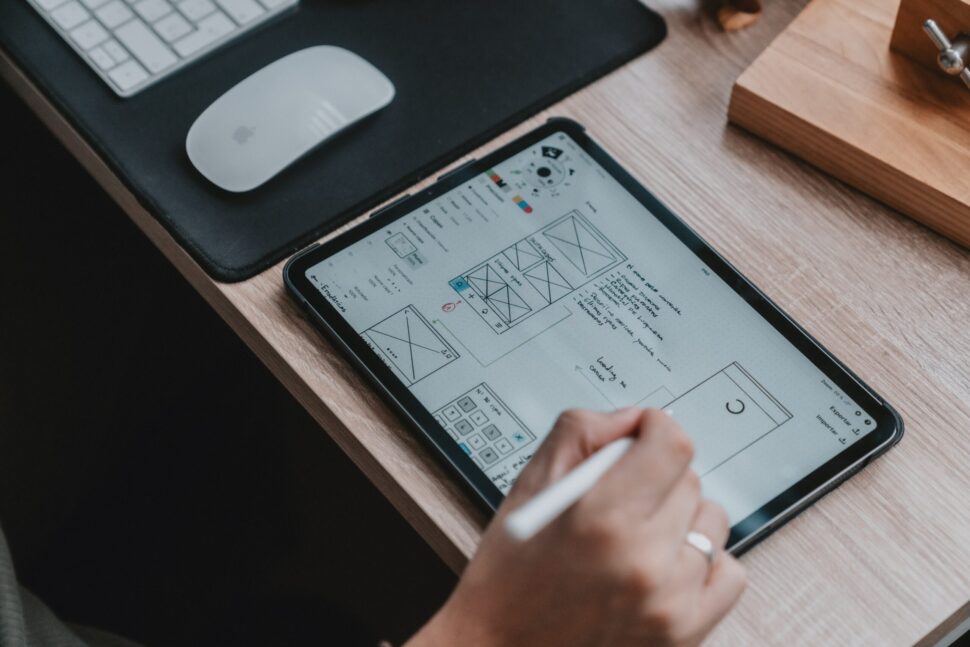 person creating UX design